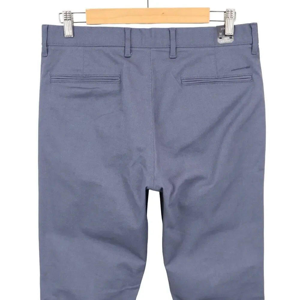 NWT J.Crew Men's 770 Straight-Fit Tech Oxford Pant Navy Oxford Blue Size 31x30
